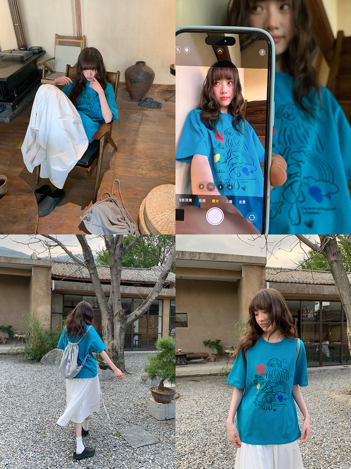 Graffiti Rainbow Dog Print Short Sleeve T-Shirt for Women - Summer Slimming Top, Trendy Casual Wear, Y2K Style Graffiti Rainbow Dog Print Short Sleeve T-Shirt for Women - Summer Slimming Top, Trendy Casual Wear, Y2K Style