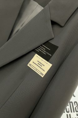 Gray-Blue College-Style Blazer for Women, Spring Autumn 2025 Niche Suit Top, Trendy Casual Chic Fashion