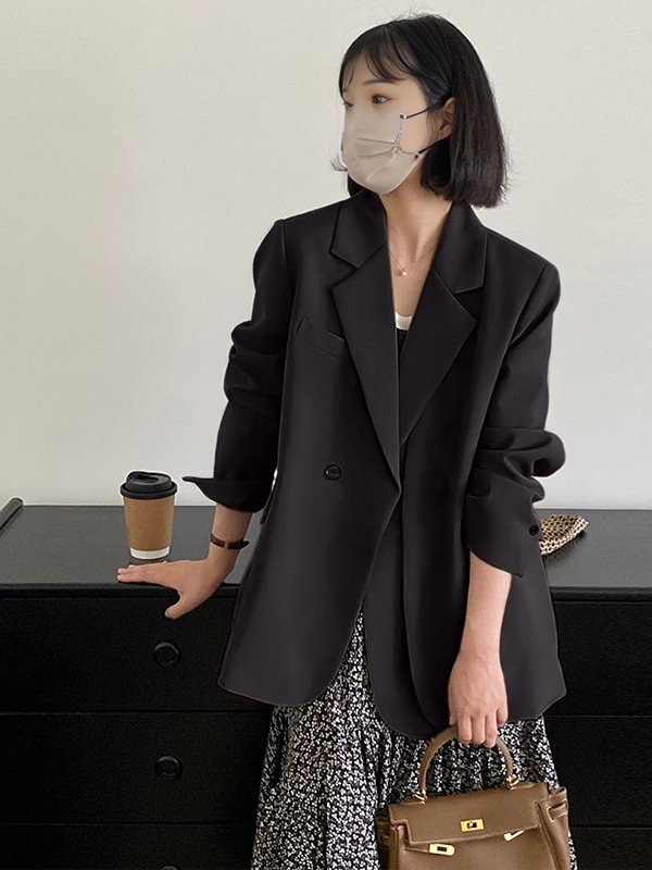 Gray Casual Blazer for Women, Petite Korean Style, Elegant High-Quality Suit for Early Autumn 2025 Fashion Gray Casual Blazer for Women, Petite Korean Style, Elegant High-Quality Suit for Early Autumn 2025 Fashion