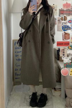 Gray Coffee Cashmere Long Coat for Women - 2024 Winter Korean Style High-End Thick Down Jacket Outerwear