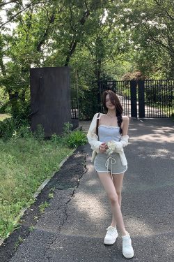 Gray Drawstring Slim-Fit Casual Pants for Women - Versatile Hip-Hugging Summer Sports Shorts