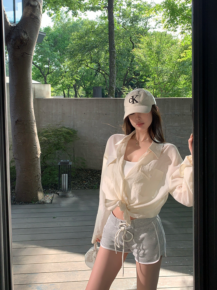 Gray Drawstring Slim-Fit Casual Pants for Women - Versatile Hip-Hugging Summer Sports Shorts Gray Drawstring Slim-Fit Casual Pants for Women - Versatile Hip-Hugging Summer Sports Shorts