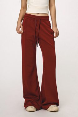 Gray Flared Sweatpants for Women - Casual Draped Wide Leg Bell Bottoms, Sporty Style, Comfortable Fit, Trendy Athleisure