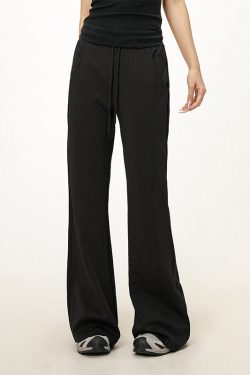 Gray Flared Sweatpants for Women - Casual Draped Wide Leg Bell Bottoms, Sporty Style, Comfortable Fit, Trendy Athleisure
