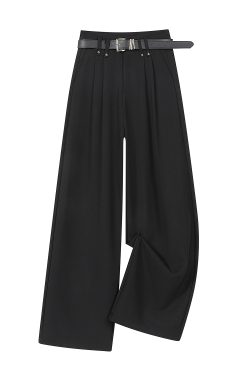 Gray High-Waisted Suit Pants for Women - Slimming Straight Leg Design, High-End Drape, Casual Spring/Summer 2025 Style