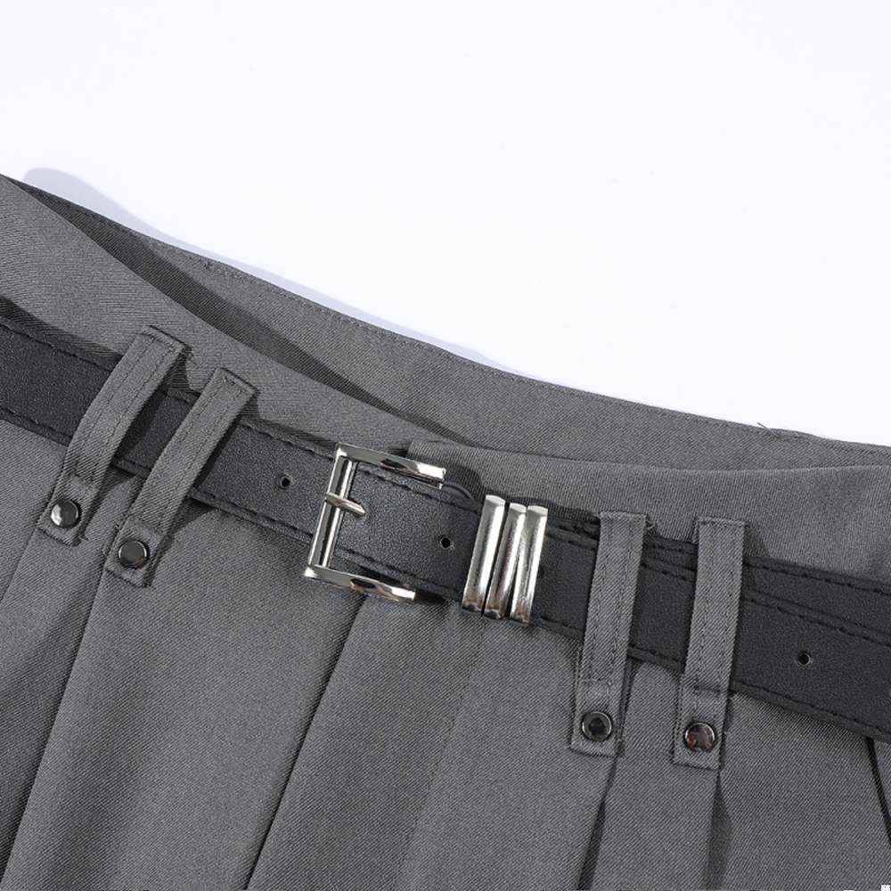 Gray High-Waisted Suit Pants for Women - Slimming Straight Leg Design, High-End Drape, Casual Spring/Summer 2025 Style Gray High-Waisted Suit Pants for Women - Slimming Straight Leg Design, High-End Drape, Casual Spring/Summer 2025 Style