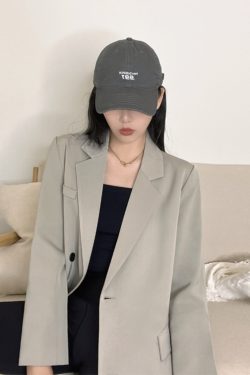 Gray Loose Fit Small Suit Jacket for Women, 2025 Spring Autumn Casual Two-Piece Set for Petite Sizes