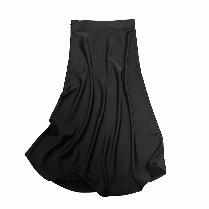 Gray Satin Sheen Diagonal-Cut Fishtail Skirt - Women's Bodycon Mid-Length for Spring/Summer 2025 Fashion Gray Satin Sheen Diagonal-Cut Fishtail Skirt - Women's Bodycon Mid-Length for Spring/Summer 2025 Fashion