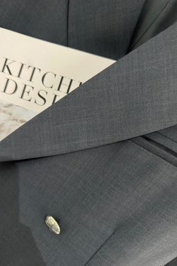 Gray Short Sleeve Suit Jacket for Women - Thin Summer Blazer, Trendy Korean Style 2025 Fashion, High-End Professional Look