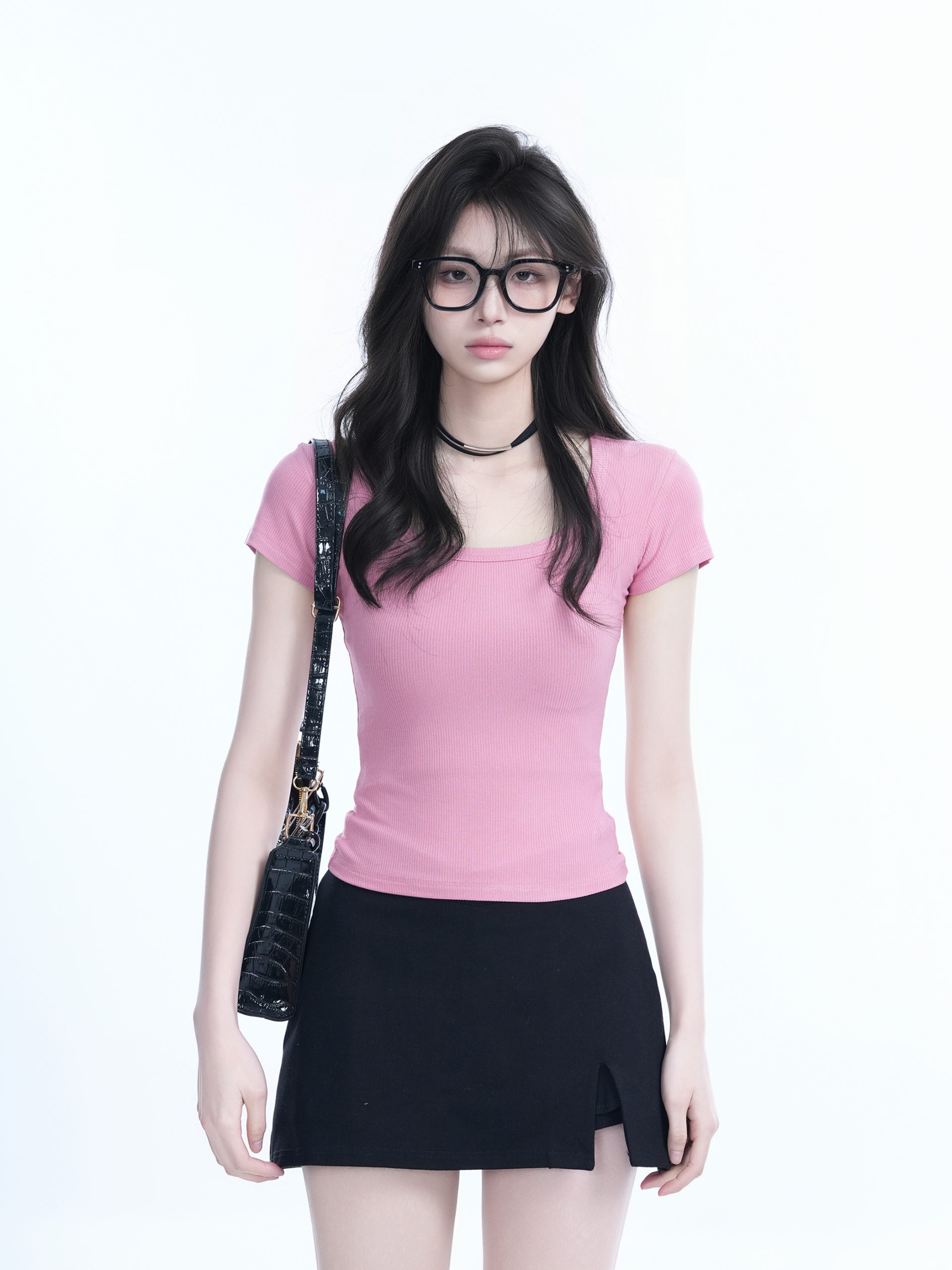 Gray Slim Fit Short-Sleeve U-Neck T-Shirt for Women, Summer Sports Base Layer, Casual Essential Gray Slim Fit Short-Sleeve U-Neck T-Shirt for Women, Summer Sports Base Layer, Casual Essential