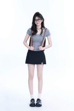 Gray Slim Fit Short-Sleeve U-Neck T-Shirt for Women, Summer Sports Base Layer, Casual Essential