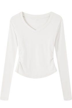 Gray Square-Neck Slim-Fit Cropped Short Sleeve T-Shirt for Women - American Style Summer Top