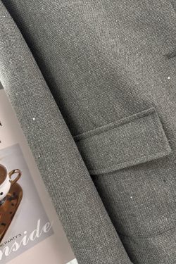 Gray Textured Wind Coat for Women - High-Quality Short Jacket for Spring & Autumn, Trendy Socialite Style