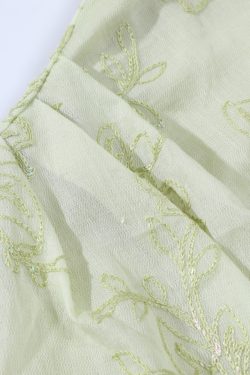 Green Chinese Style Retro Qipao Dress with Heavy Embroidery, Faux Two-Piece Look, Women's National Wind Fashion