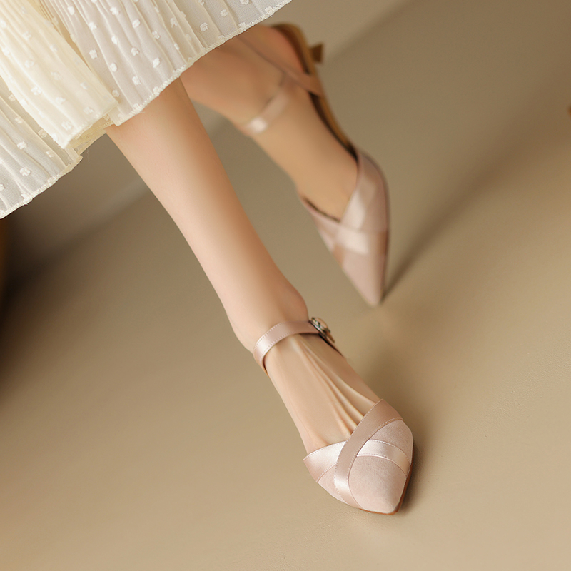 Green High-Heeled Sandals for Women - Genuine Leather, Closed-Toe, Thin Heel, Single Strap, Chanel Style, Elegant Evening Footwear Green High-Heeled Sandals for Women - Genuine Leather, Closed-Toe, Thin Heel, Single Strap, Chanel Style, Elegant Evening Footwear