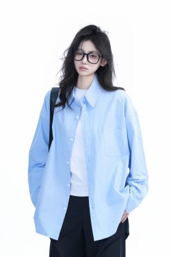 Green Solid Color Long Sleeve Shirt for Women -