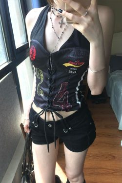 Halter Neck Adjustable Summer Tank Top for Women, Fitted Slimming Design, Sexy 90s-Inspired Style