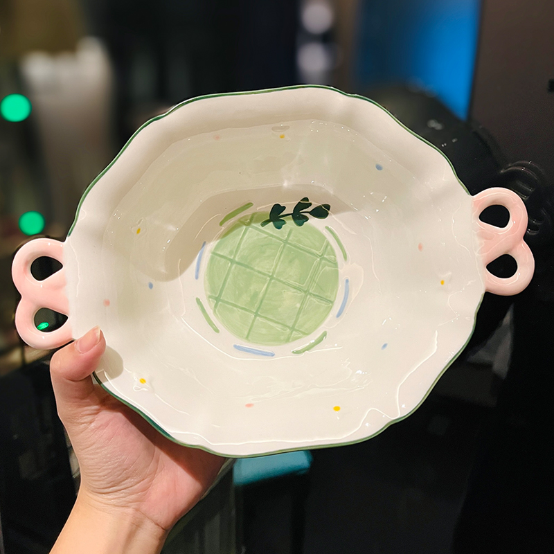 Hand-Painted Ceramic 5-Inch Rice Bowl - Fresh Elegance, Underglaze Color for Vegetables & Fruits, Perfect for Stylish Dining Hand-Painted Ceramic 5-Inch Rice Bowl - Fresh Elegance, Underglaze Color for Vegetables & Fruits, Perfect for Stylish Dining