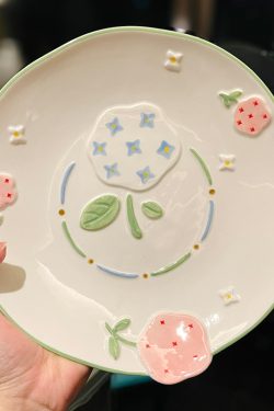 Hand-Painted Ceramic 5-Inch Rice Bowl - Fresh Elegance, Underglaze Color for Vegetables & Fruits, Perfect for Stylish Dining