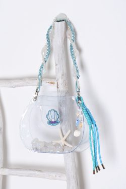 Handmade Beaded Transparent Fish Tank Bag - Cute Summer Underarm Crossbody Bag for Unique Niche Style