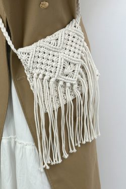 Handmade Bohemian Straw Woven Bag with Tassels - 2024 Hollow Shoulder Crossbody Beach Bag for Women