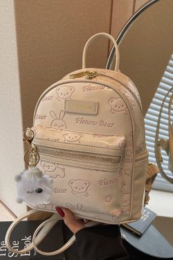 Handmade Cute Embossed Small Backpack for Women - Niche Design Double Shoulder Bag for Trendy Style