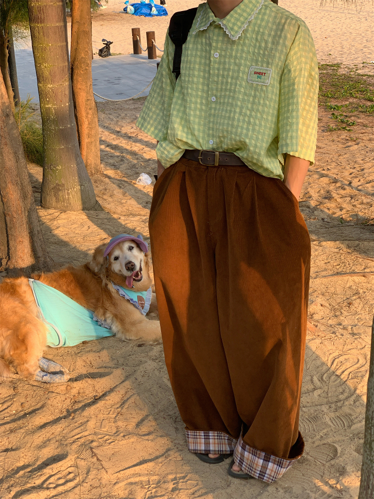 Handmade Japanese Retro Plaid Short Sleeve Shirt with Lace Trim for Women - Summer Loose Puff Sleeve Top Handmade Japanese Retro Plaid Short Sleeve Shirt with Lace Trim for Women - Summer Loose Puff Sleeve Top