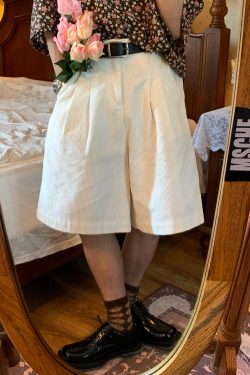 Handmade Retro Wide-Leg Corduroy Shorts for Summer - Casual Unisex Straight Pants, Versatile and Comfortable Fashion Essential