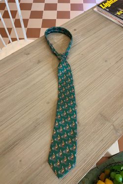 Handmade Vintage Japanese Retro Wide Bow Tie with Trendy Cartoon Print - Versatile Korean Style Fashion Accessory