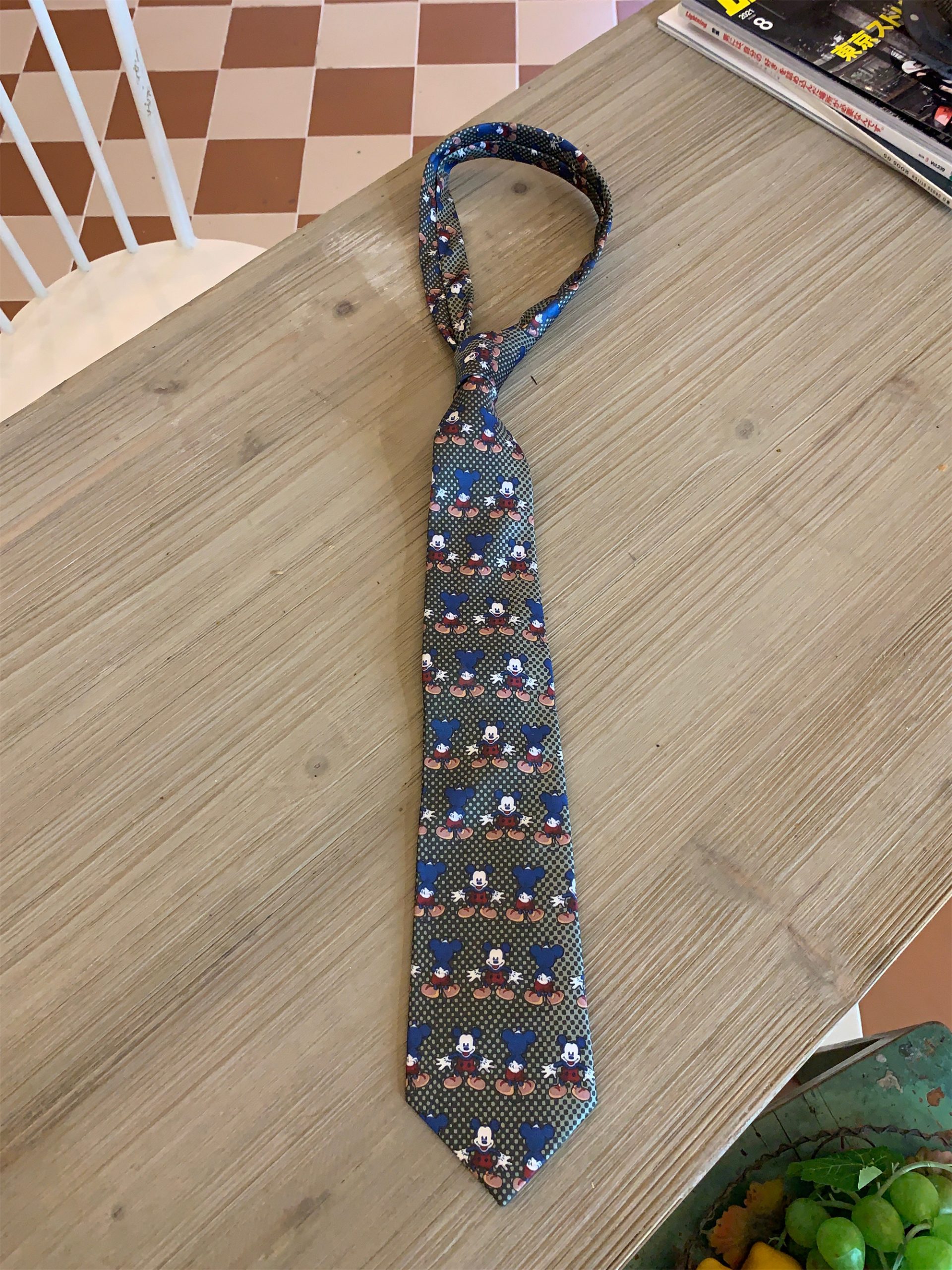 Handmade Vintage Japanese Retro Wide Bow Tie with Trendy Cartoon Print - Versatile Korean Style Fashion Accessory Handmade Vintage Japanese Retro Wide Bow Tie with Trendy Cartoon Print - Versatile Korean Style Fashion Accessory