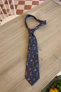 Handmade Vintage Japanese Retro Wide Bow Tie with Trendy Cartoon Print - Versatile Korean Style Fashion Accessory