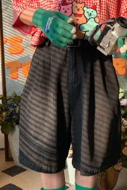 Handmade Washable Denim Wide-Leg Five-Point Shorts for Summer - Retro Basic Loose Slim Straight Casual Pants