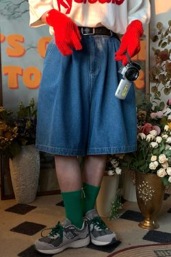 Handmade Washable Denim Wide-Leg Five-Point Shorts for Summer - Retro Basic Loose Slim Straight Casual Pants