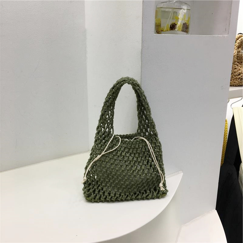 Handmade Woven Tote Bag - Cute Cotton Linen Hollow Net Beach Bag - Korean Style Handheld Accessory from Dongdaemun Handmade Woven Tote Bag - Cute Cotton Linen Hollow Net Beach Bag - Korean Style Handheld Accessory from Dongdaemun