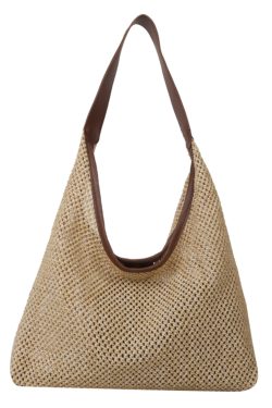 Handwoven Women's Vintage Tote Bag - Trendy Straw Woven Shoulder Bag with Large Capacity for Everyday Use