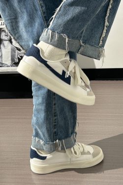 Harajuku Style White Sneakers for Couples - Lightweight, Breathable, Soft Sole Casual Skate Shoes for Summer