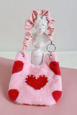 Heart-Shaped Plush Tote Bag for Women - Cute Casual Shoulder & Crossbody Bag in Sweet Cool Style for Autumn & Winter