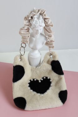 Heart-Shaped Plush Tote Bag for Women - Cute Casual Shoulder & Crossbody Bag in Sweet Cool Style for Autumn & Winter