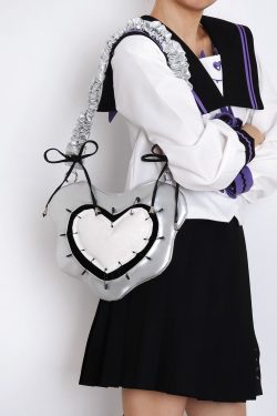Heart Underarm Bag for JK Students - Sweet Cool Girl Versatile Shoulder Crossbody Lolita Style Fashion Bag