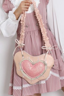 Heart Underarm Bag for JK Students - Sweet Cool Girl Versatile Shoulder Crossbody Lolita Style Fashion Bag