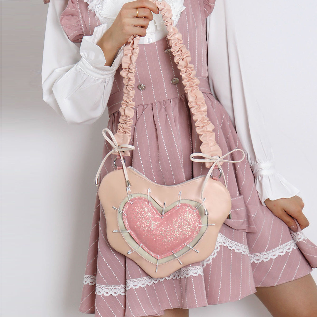 Heart Underarm Bag for JK Students - Sweet Cool Girl Versatile Shoulder Crossbody Lolita Style Fashion Bag Heart Underarm Bag for JK Students - Sweet Cool Girl Versatile Shoulder Crossbody Lolita Style Fashion Bag