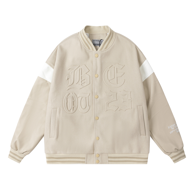 Heartbeat Signal Hip-Hop Letter Woolen Spliced Baseball Jacket for Men and Women - Loose Couples Outerwear, Y2K Style Heartbeat Signal Hip-Hop Letter Woolen Spliced Baseball Jacket for Men and Women - Loose Couples Outerwear, Y2K Style