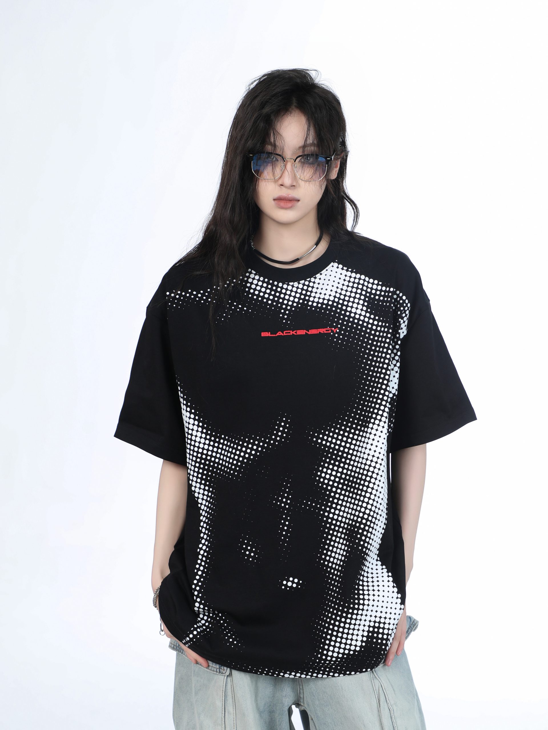 Heavy-Duty American-Style Gray Short Sleeve T-Shirt for Women - "Sit and Eat Until the Mountains Are Empty" - Casual Loose Fit Heavy-Duty American-Style Gray Short Sleeve T-Shirt for Women - "Sit and Eat Until the Mountains Are Empty" - Casual Loose Fit