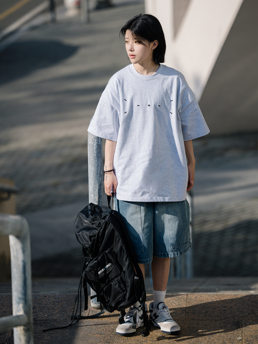 Heavy-Duty Embroidered Short Sleeve T-Shirt for Men - Simple Versatile Japanese Style Top for Spring and Summer Fashion Heavy-Duty Embroidered Short Sleeve T-Shirt for Men - Simple Versatile Japanese Style Top for Spring and Summer Fashion