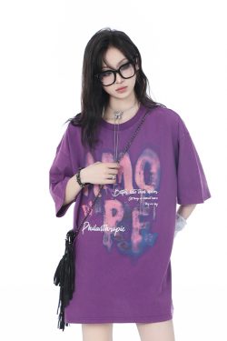 Heavy-Duty Washed Cotton Short-Sleeve T-Shirt for Women - American Trendy Summer Loose Fit, INS Style, Casual Mountain Print