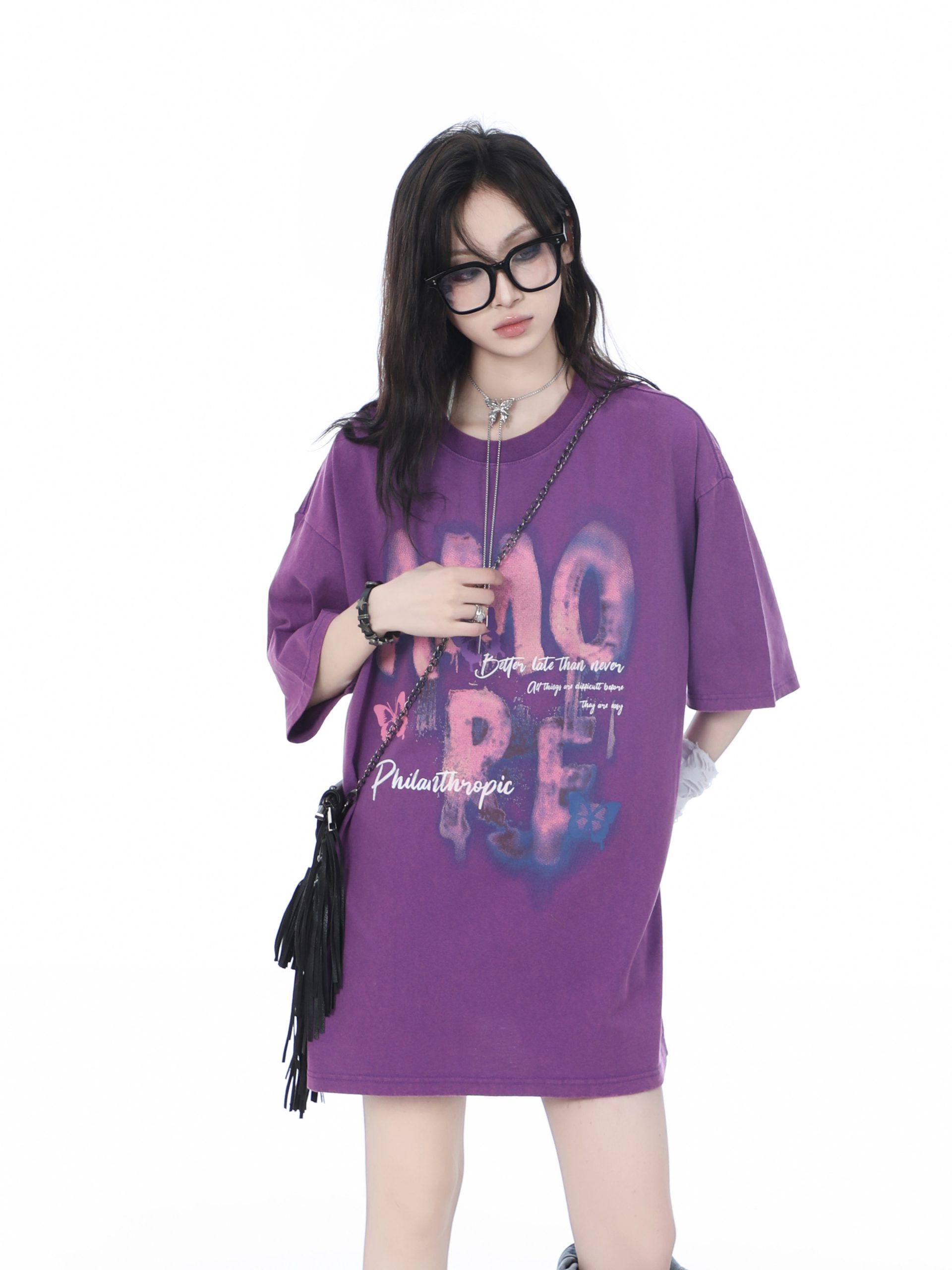 Heavy-Duty Washed Cotton Short-Sleeve T-Shirt for Women - American Trendy Summer Loose Fit, INS Style, Casual Mountain Print Heavy-Duty Washed Cotton Short-Sleeve T-Shirt for Women - American Trendy Summer Loose Fit, INS Style, Casual Mountain Print