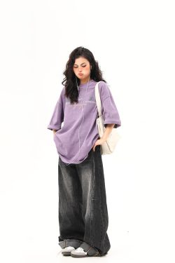 Heavyweight American Vintage Wash Short Sleeve T-Shirt for Men and Women, Loose Fit, Versatile Couple Top, Retro Style Fashion