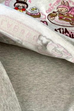 Heavyweight Embroidered Cartoon T-Shirt for Women - Cute Short Sleeve Summer Top in Gray - Age-Reducing Pure Cotton, 2025 Fashion