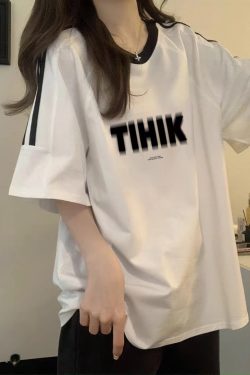 Heavyweight Pure Cotton White Short-Sleeve T-Shirt for Girls with Three Stripes and Spliced Design - Summer Raglan Top for Juniors