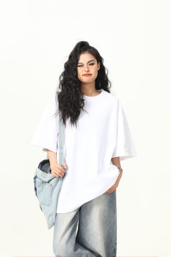 Heavyweight Solid Color Short Sleeve T-Shirt for Men and Women, Loose Fit, Versatile Base Layer, Casual Unisex Fashion Top